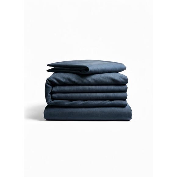 Queen Sheet Set Navy Blue Extra Deep Pocket 18–24 Inch Cooling Bamboo - Picture 3 of 4